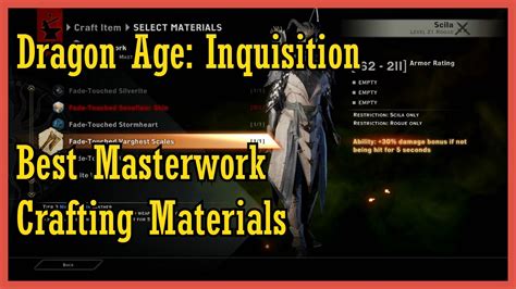 dragon age inquisition masterwork crafting|dragon age inquisition game manual.